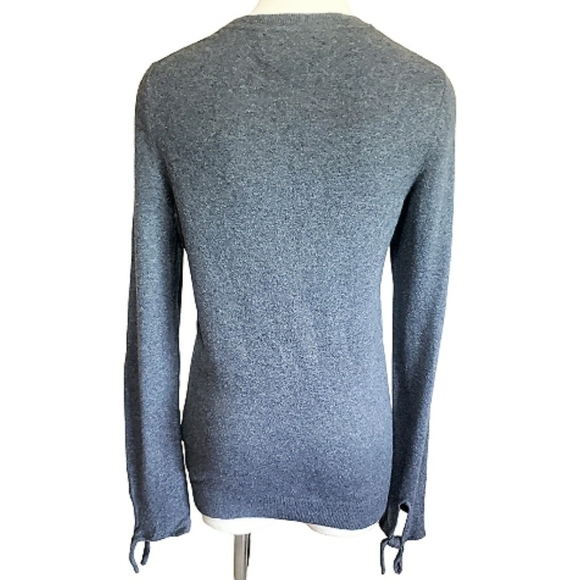 Banana Republic filpucci Gray Women's M Bow Cuff Crew Cashmere Italian Sweater - Picture 4 of 12
